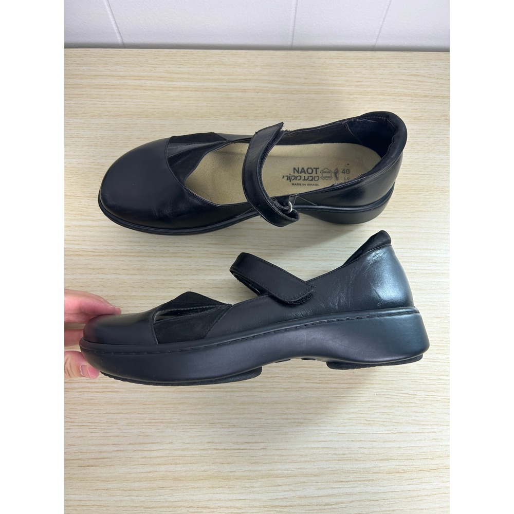 Naot Mary Jane Women 40 Black Leather Koru Arataki Comfort Walking shoes israel - Picture 4 of 8